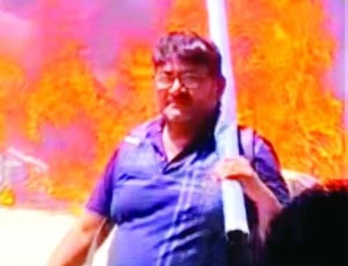 श्रमिक आंदोलन में आग लगाने वाला गिरफ्तार