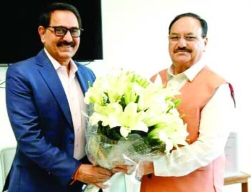 केंद्रीय मंत्री जेपी नड्डा के साथ पीएन अरोड़ा ने की मुद्दों पर चर्चा