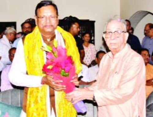 जगदीश साधना के आवास पर भाजपा अध्यक्ष का स्वागत