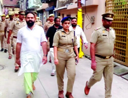 एसीपी कोतवाली ने पुलिस के साथ किया रूटमार्च