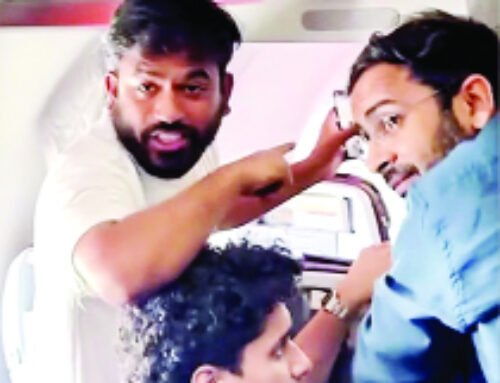 विमान में ही हिरासत में लिये गये दीपके, पुलिस से बहस भी हुई